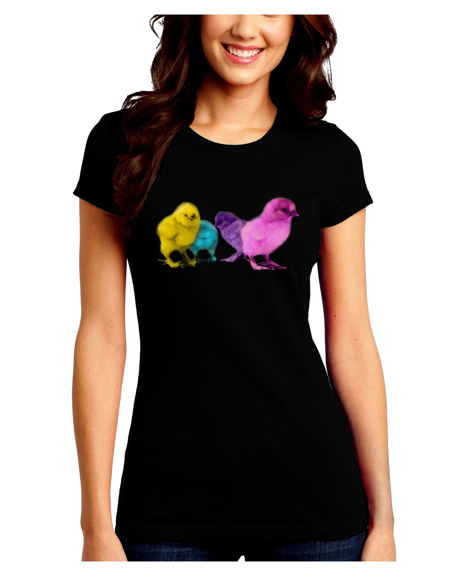 Real Life Peepers Juniors Petite Crew Dark T-Shirt-T-Shirts Juniors Tops-TooLoud-Black-Juniors Fitted Small-Davson Sales