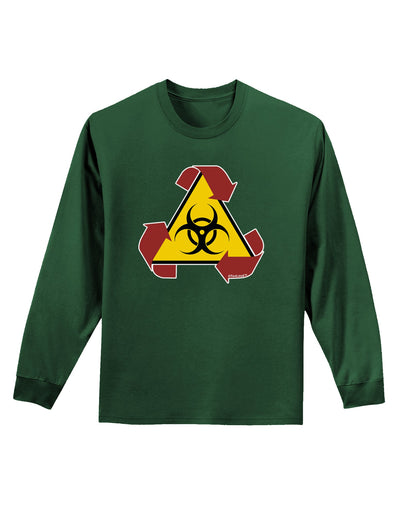 Recycle Biohazard Sign Adult Long Sleeve Dark T-Shirt by TooLoud-TooLoud-Dark-Green-Small-Davson Sales