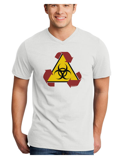 Recycle Biohazard Sign Adult V-Neck T-shirt by TooLoud-Mens V-Neck T-Shirt-TooLoud-White-Small-Davson Sales