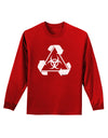 Recycle Biohazard Sign Black and White Adult Long Sleeve Dark T-Shirt by TooLoud-TooLoud-Red-Small-Davson Sales