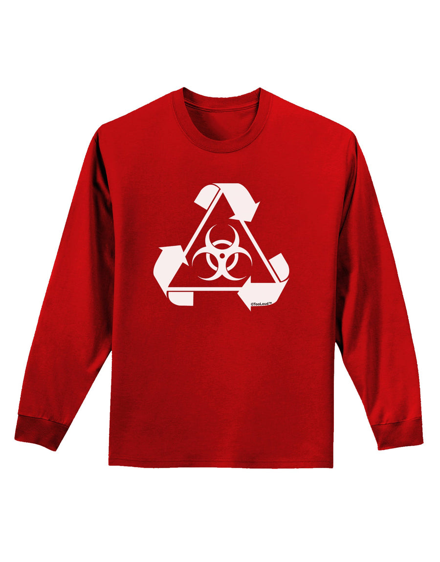 Recycle Biohazard Sign Black and White Adult Long Sleeve Dark T-Shirt by TooLoud-TooLoud-Black-Small-Davson Sales