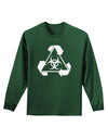 Recycle Biohazard Sign Black and White Adult Long Sleeve Dark T-Shirt by TooLoud-TooLoud-Dark-Green-Small-Davson Sales