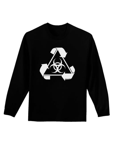 Recycle Biohazard Sign Black and White Adult Long Sleeve Dark T-Shirt by TooLoud-TooLoud-Black-Small-Davson Sales