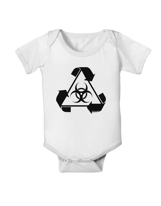 Recycle Biohazard Sign Black and White Baby Romper Bodysuit by TooLoud-Baby Romper-TooLoud-White-06-Months-Davson Sales