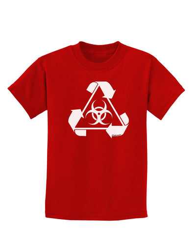 Recycle Biohazard Sign Black and White Childrens Dark T-Shirt by TooLoud-Childrens T-Shirt-TooLoud-Red-X-Small-Davson Sales