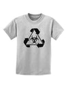 Recycle Biohazard Sign Black and White Childrens T-Shirt by TooLoud-Childrens T-Shirt-TooLoud-AshGray-X-Small-Davson Sales