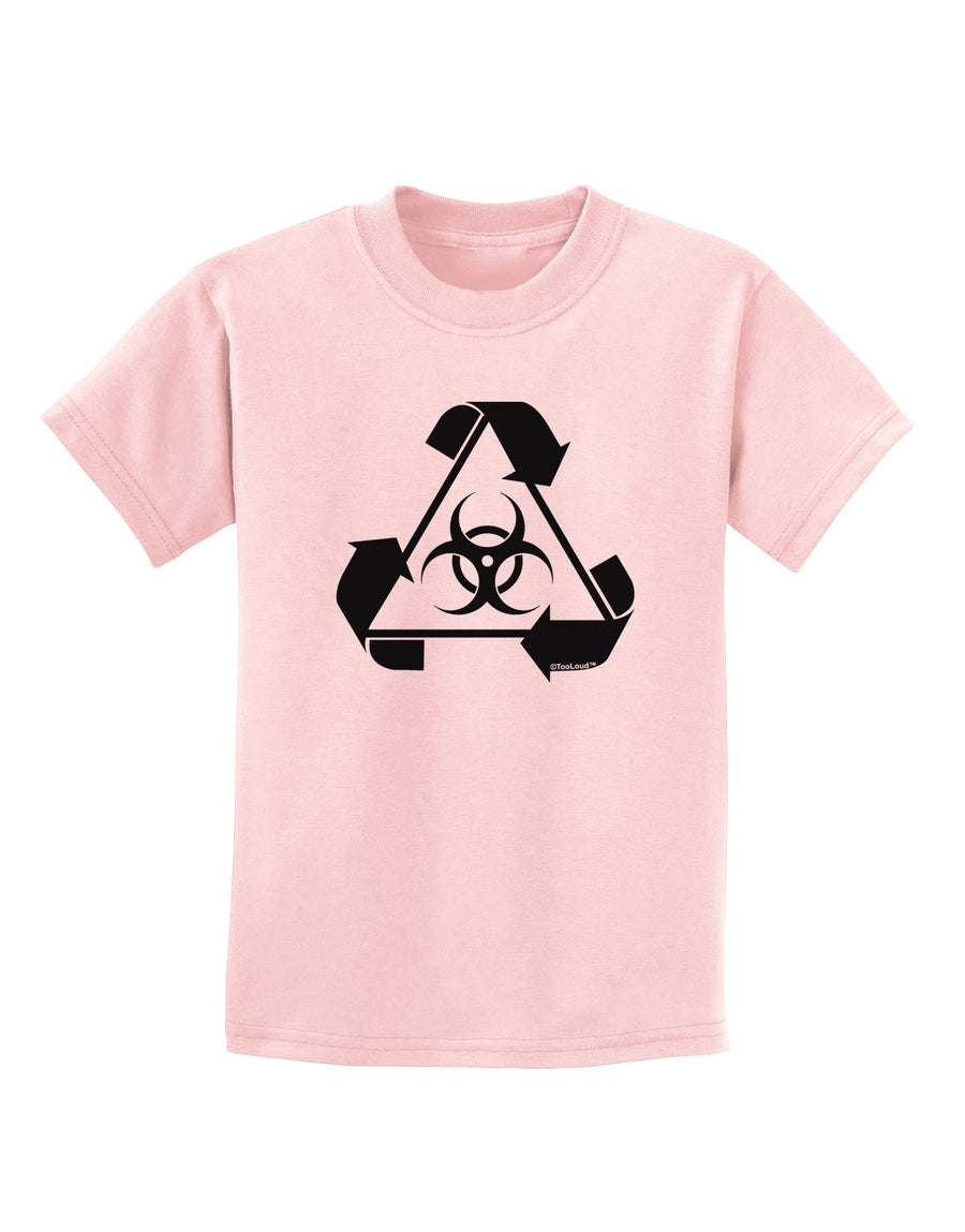 Recycle Biohazard Sign Black and White Childrens T-Shirt by TooLoud-Childrens T-Shirt-TooLoud-White-X-Small-Davson Sales