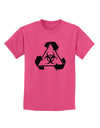 Recycle Biohazard Sign Black and White Childrens T-Shirt by TooLoud-Childrens T-Shirt-TooLoud-Sangria-X-Small-Davson Sales