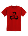 Recycle Biohazard Sign Black and White Childrens T-Shirt by TooLoud-Childrens T-Shirt-TooLoud-Red-X-Small-Davson Sales