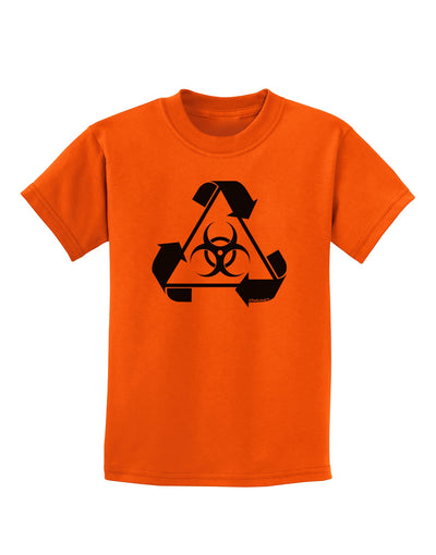 Recycle Biohazard Sign Black and White Childrens T-Shirt by TooLoud-Childrens T-Shirt-TooLoud-Orange-X-Small-Davson Sales