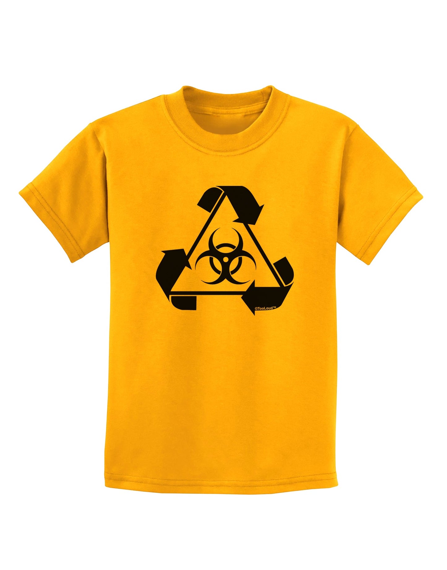 Recycle Biohazard Sign Black and White Childrens T-Shirt by TooLoud-Childrens T-Shirt-TooLoud-Gold-X-Small-Davson Sales