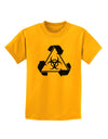 Recycle Biohazard Sign Black and White Childrens T-Shirt by TooLoud-Childrens T-Shirt-TooLoud-Gold-X-Small-Davson Sales