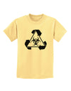 Recycle Biohazard Sign Black and White Childrens T-Shirt by TooLoud-Childrens T-Shirt-TooLoud-Daffodil-Yellow-X-Small-Davson Sales