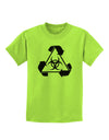 Recycle Biohazard Sign Black and White Childrens T-Shirt by TooLoud-Childrens T-Shirt-TooLoud-Lime-Green-X-Small-Davson Sales