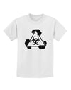 Recycle Biohazard Sign Black and White Childrens T-Shirt by TooLoud-Childrens T-Shirt-TooLoud-White-X-Small-Davson Sales