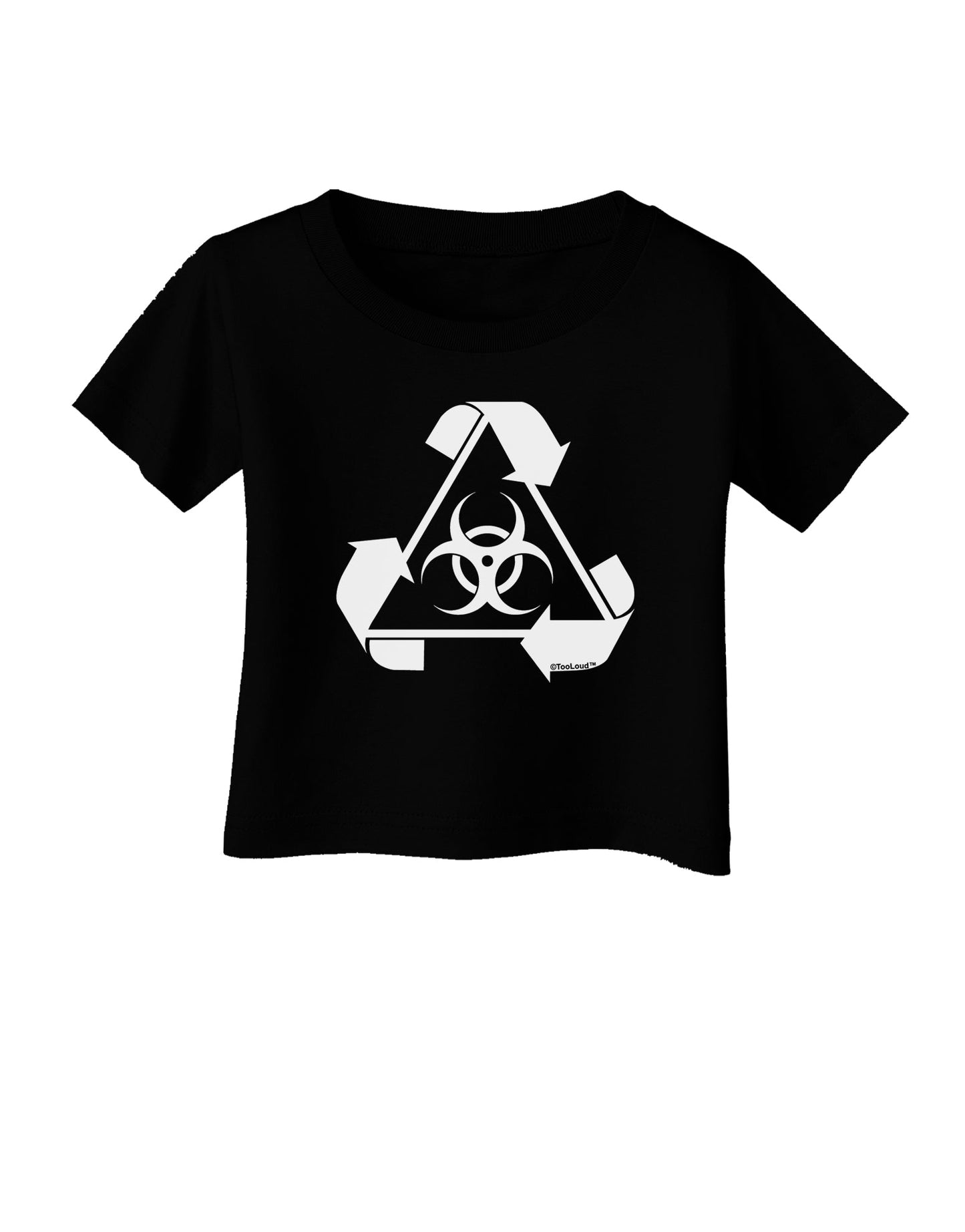 Recycle Biohazard Sign Black and White Infant T-Shirt Dark by TooLoud-Infant T-Shirt-TooLoud-Black-06-Months-Davson Sales
