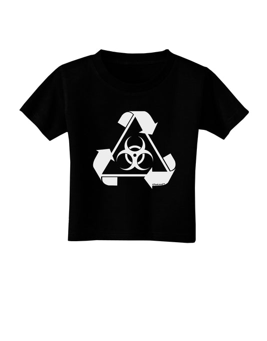 Recycle Biohazard Sign Black and White Toddler T-Shirt Dark by TooLoud-Toddler T-Shirt-TooLoud-Black-2T-Davson Sales