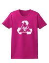 Recycle Biohazard Sign Black and White Womens Dark T-Shirt by TooLoud-Womens T-Shirt-TooLoud-Hot-Pink-Small-Davson Sales