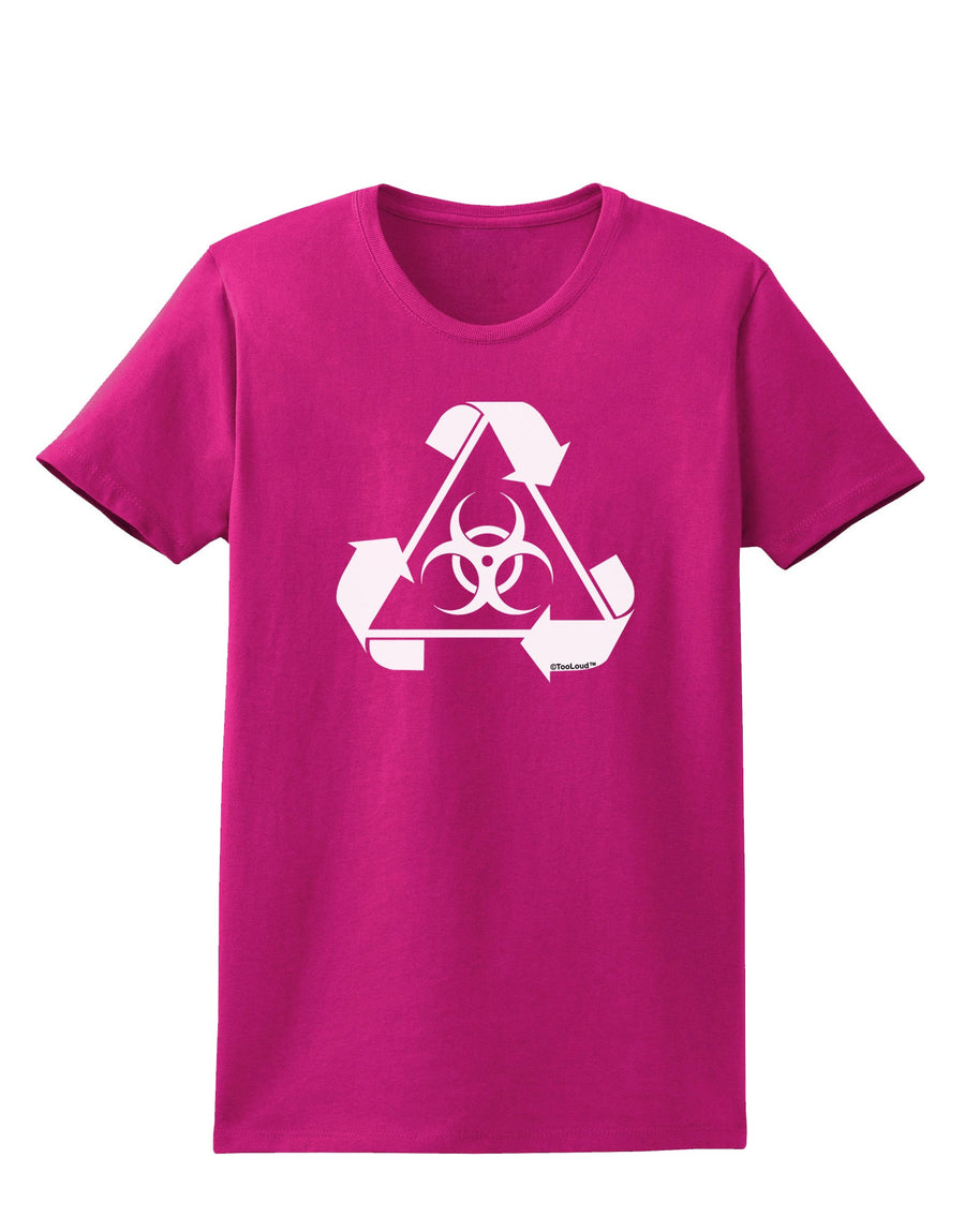 Recycle Biohazard Sign Black and White Womens Dark T-Shirt by TooLoud-Womens T-Shirt-TooLoud-Black-X-Small-Davson Sales