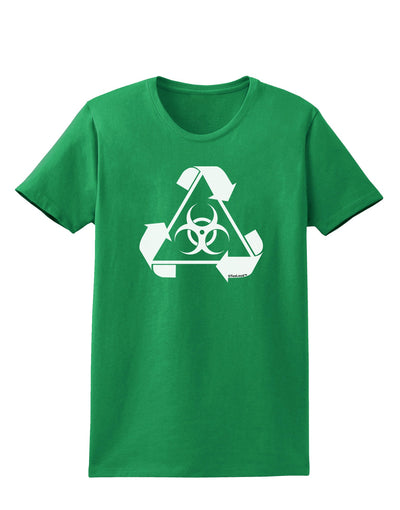 Recycle Biohazard Sign Black and White Womens Dark T-Shirt by TooLoud-Womens T-Shirt-TooLoud-Kelly-Green-X-Small-Davson Sales