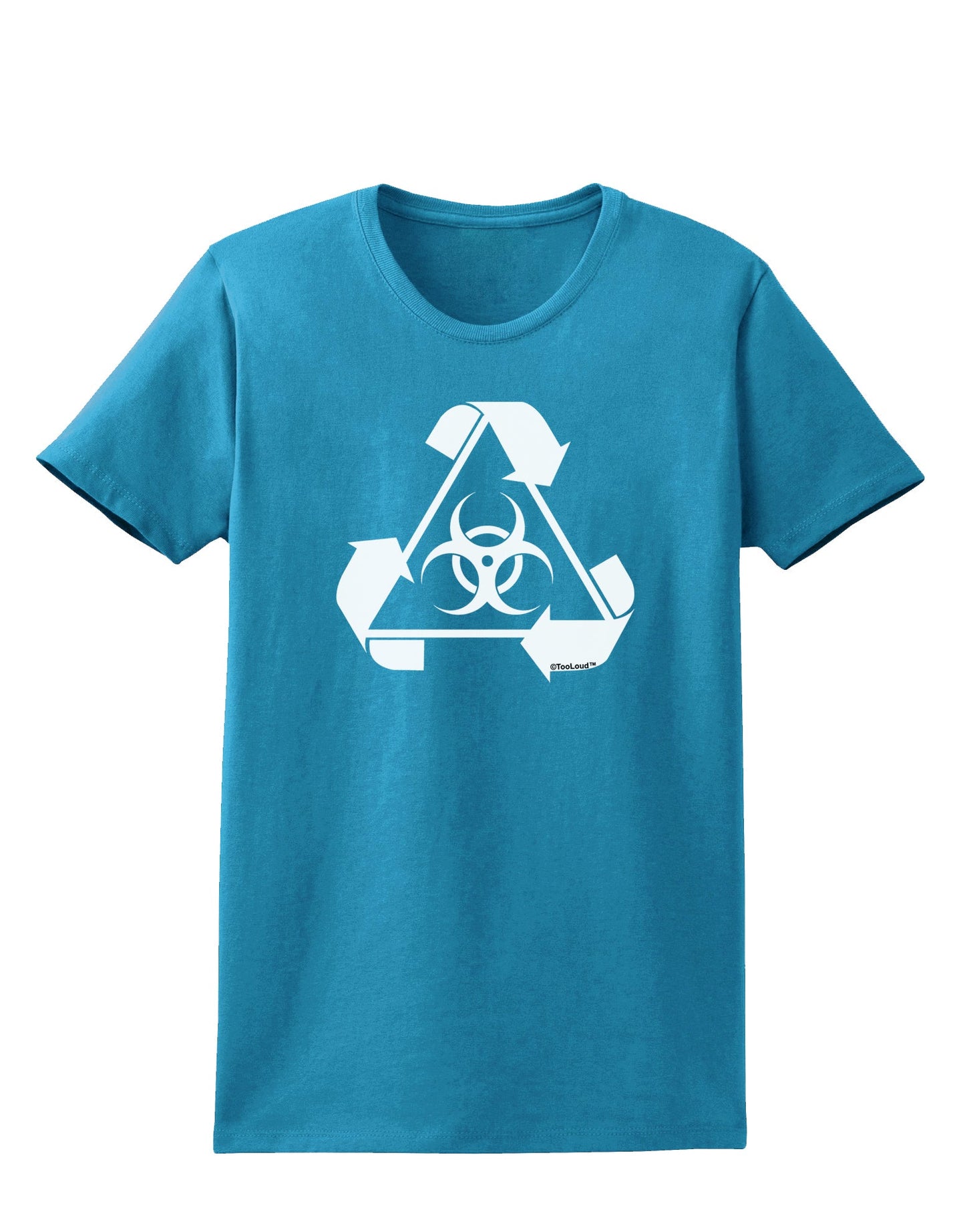Recycle Biohazard Sign Black and White Womens Dark T-Shirt by TooLoud-Womens T-Shirt-TooLoud-Turquoise-X-Small-Davson Sales
