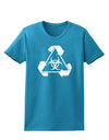 Recycle Biohazard Sign Black and White Womens Dark T-Shirt by TooLoud-Womens T-Shirt-TooLoud-Turquoise-X-Small-Davson Sales