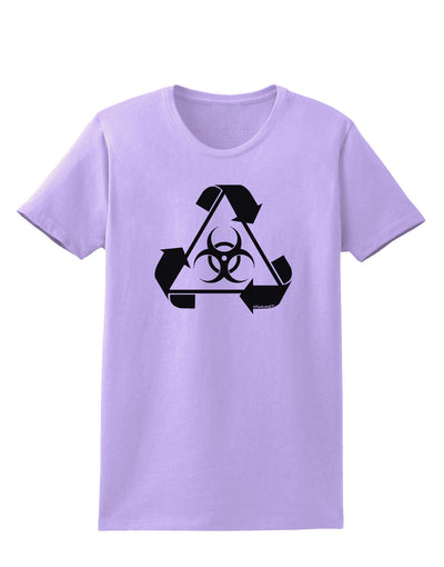 Recycle Biohazard Sign Black and White Womens T-Shirt by TooLoud-Womens T-Shirt-TooLoud-Lavender-X-Small-Davson Sales