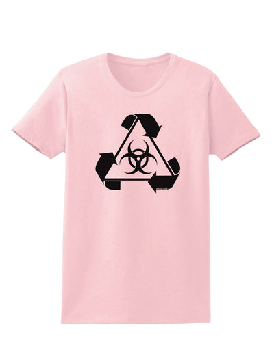 Recycle Biohazard Sign Black and White Womens T-Shirt by TooLoud-Womens T-Shirt-TooLoud-PalePink-X-Small-Davson Sales