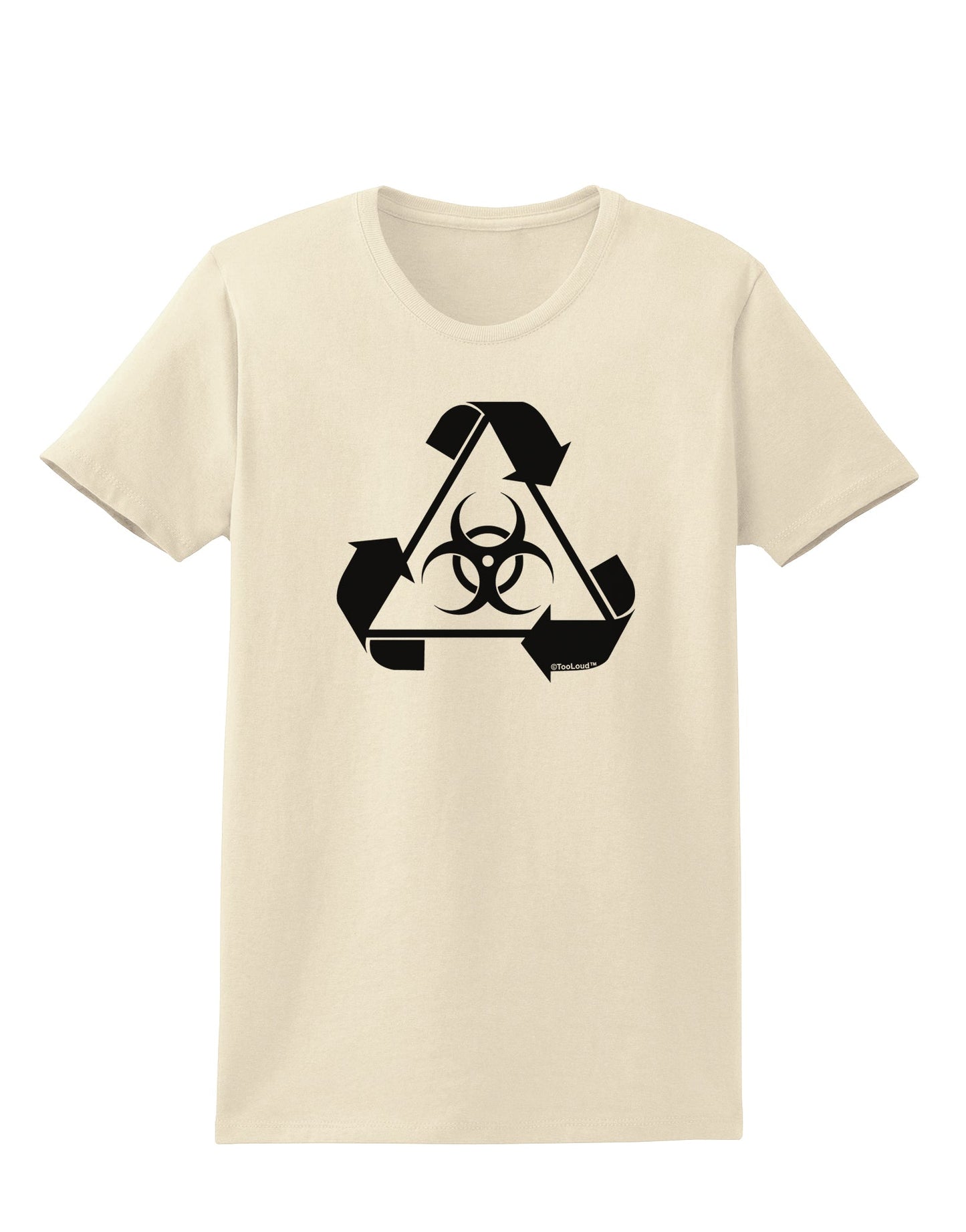 Recycle Biohazard Sign Black and White Womens T-Shirt by TooLoud-Womens T-Shirt-TooLoud-Natural-X-Small-Davson Sales
