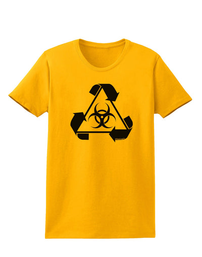 Recycle Biohazard Sign Black and White Womens T-Shirt by TooLoud-Womens T-Shirt-TooLoud-Gold-X-Small-Davson Sales