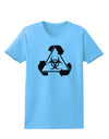 Recycle Biohazard Sign Black and White Womens T-Shirt by TooLoud-Womens T-Shirt-TooLoud-Aquatic-Blue-X-Small-Davson Sales