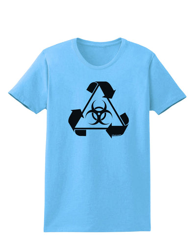 Recycle Biohazard Sign Black and White Womens T-Shirt by TooLoud-Womens T-Shirt-TooLoud-Aquatic-Blue-X-Small-Davson Sales