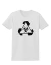 Recycle Biohazard Sign Black and White Womens T-Shirt by TooLoud-Womens T-Shirt-TooLoud-White-X-Small-Davson Sales