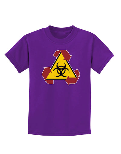 Recycle Biohazard Sign Childrens Dark T-Shirt by TooLoud-Childrens T-Shirt-TooLoud-Purple-X-Small-Davson Sales