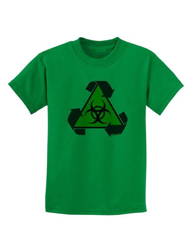 Recycle Biohazard Sign Childrens T-Shirt by TooLoud-Childrens T-Shirt-TooLoud-Kelly-Green-X-Small-Davson Sales