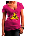 Recycle Biohazard Sign Juniors V-Neck Dark T-Shirt by TooLoud-Womens V-Neck T-Shirts-TooLoud-Hot-Pink-Juniors Fitted Small-Davson Sales