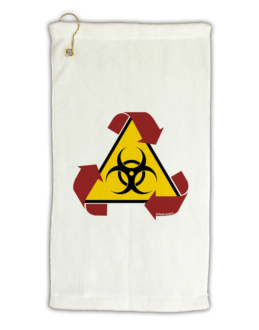 Recycle Biohazard Sign Micro Terry Gromet Golf Towel 16 x 25 inch by TooLoud-Golf Towel-TooLoud-White-Davson Sales