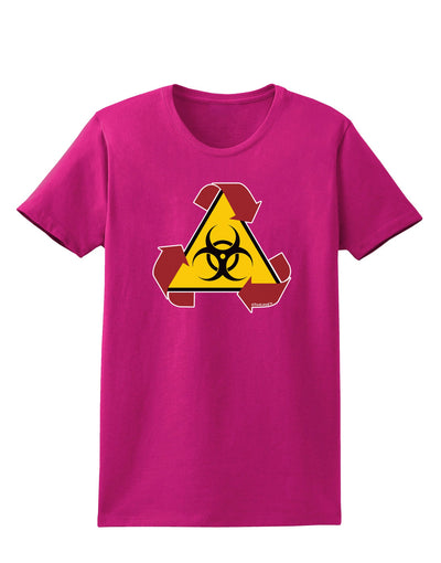 Recycle Biohazard Sign Womens Dark T-Shirt by TooLoud-Womens T-Shirt-TooLoud-Hot-Pink-Small-Davson Sales