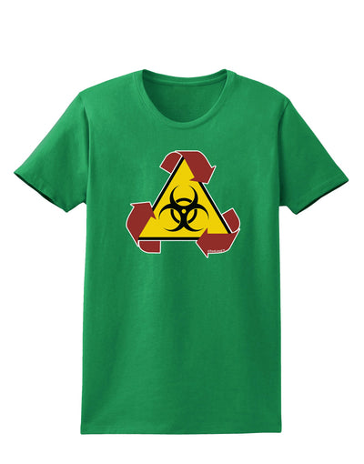 Recycle Biohazard Sign Womens Dark T-Shirt by TooLoud-Womens T-Shirt-TooLoud-Kelly-Green-X-Small-Davson Sales