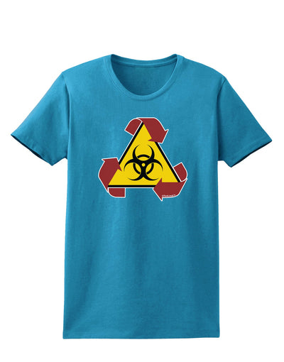 Recycle Biohazard Sign Womens Dark T-Shirt by TooLoud-Womens T-Shirt-TooLoud-Turquoise-X-Small-Davson Sales