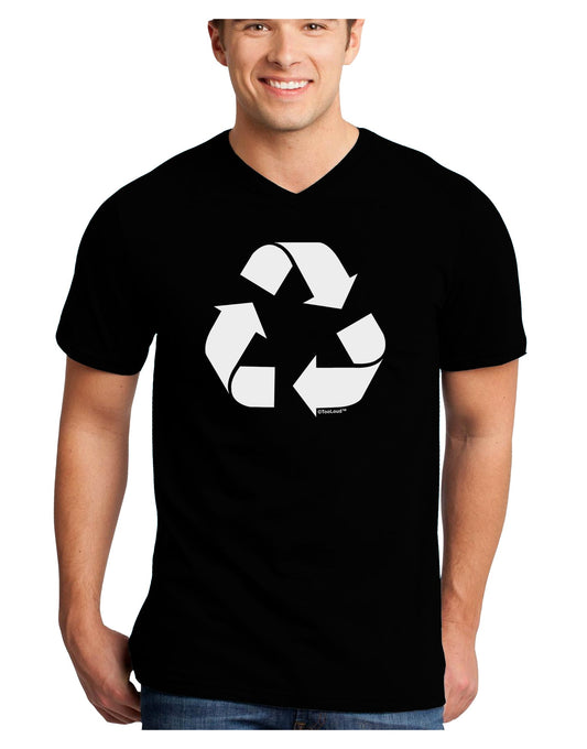 Recycle Black and White Adult Dark V-Neck T-Shirt by TooLoud-Mens V-Neck T-Shirt-TooLoud-Black-Small-Davson Sales