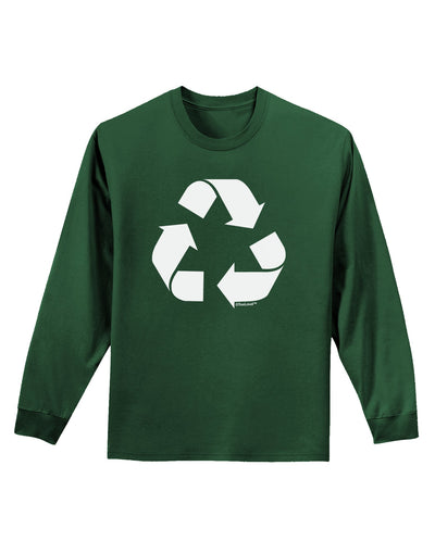 Recycle Black and White Adult Long Sleeve Dark T-Shirt by TooLoud-TooLoud-Dark-Green-Small-Davson Sales