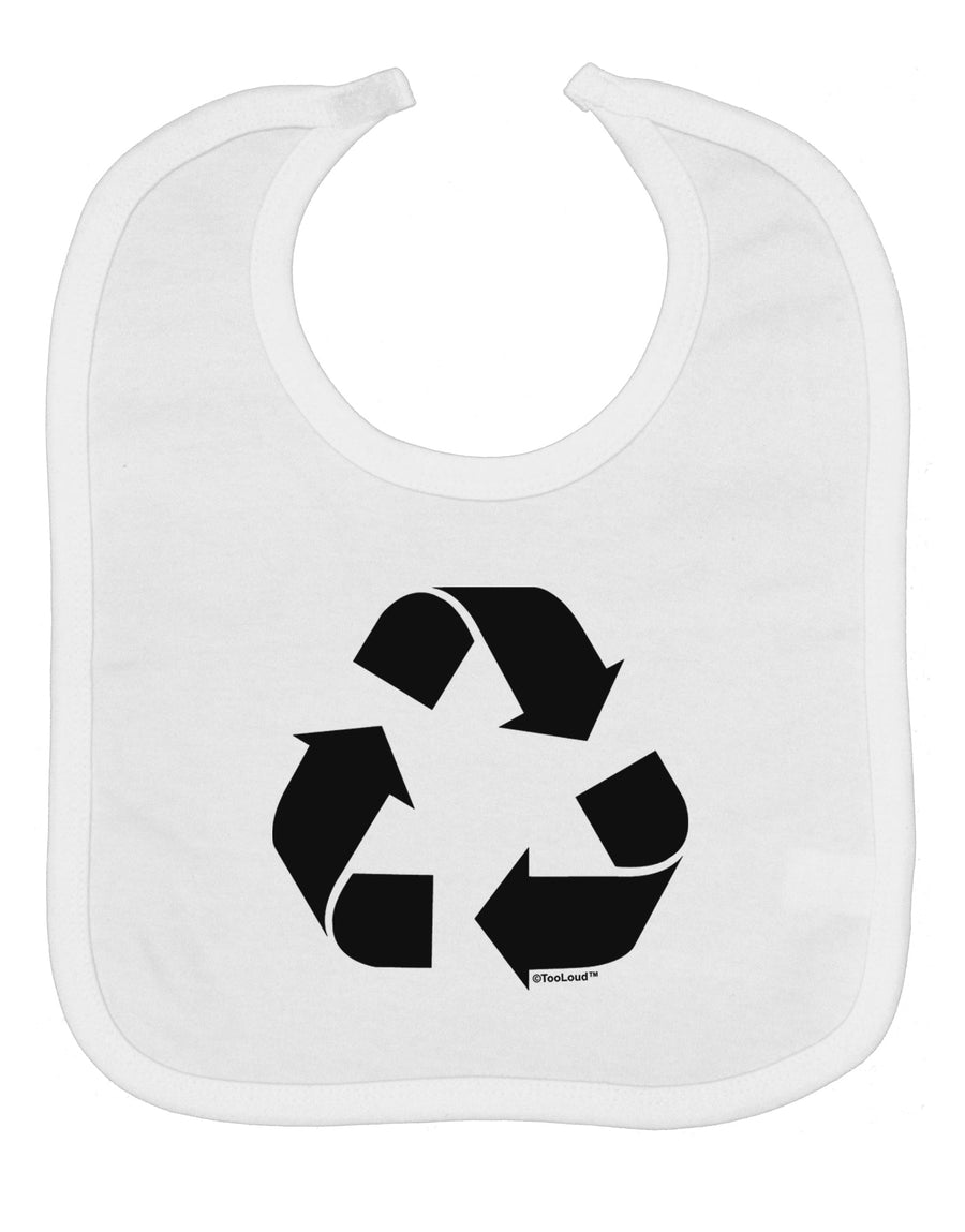 Recycle Black and White Baby Bib by TooLoud