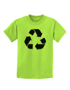 Recycle Black and White Childrens T-Shirt by TooLoud-Childrens T-Shirt-TooLoud-Lime-Green-X-Small-Davson Sales