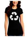 Recycle Black and White Juniors Crew Dark T-Shirt by TooLoud-T-Shirts Juniors Tops-TooLoud-Black-Juniors Fitted Small-Davson Sales