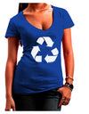 Recycle Black and White Juniors V-Neck Dark T-Shirt by TooLoud-Womens V-Neck T-Shirts-TooLoud-Royal-Blue-Juniors Fitted Small-Davson Sales