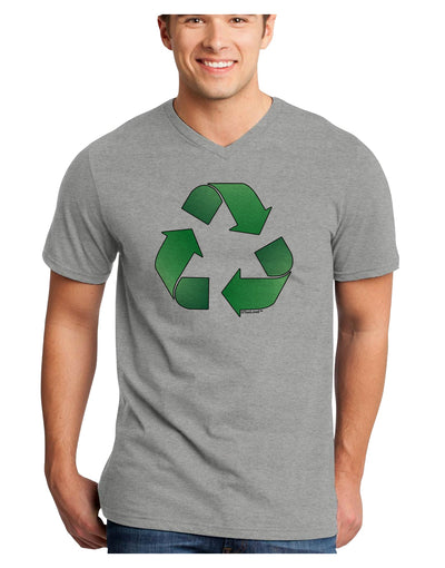 Recycle Green Adult V-Neck T-shirt by TooLoud-Mens V-Neck T-Shirt-TooLoud-HeatherGray-Small-Davson Sales