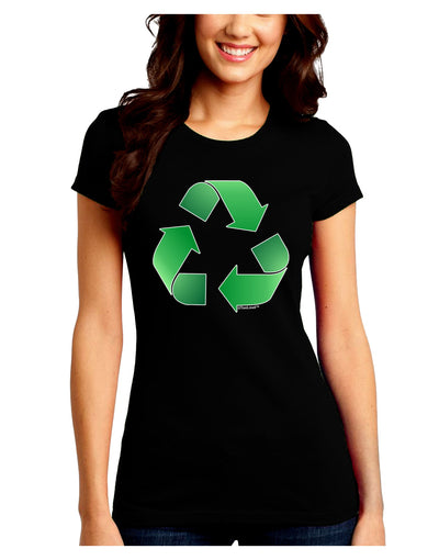 Recycle Green Juniors Crew Dark T-Shirt by TooLoud-T-Shirts Juniors Tops-TooLoud-Black-Juniors Fitted Small-Davson Sales