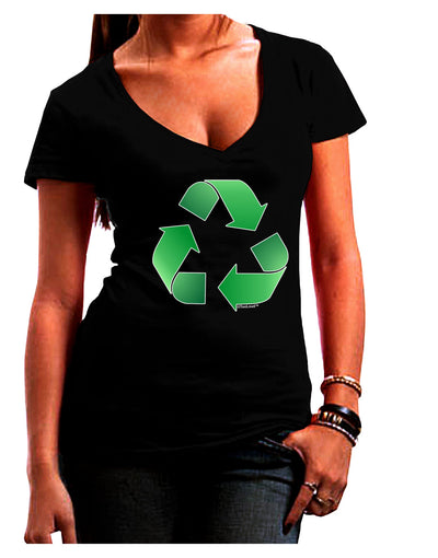 Recycle Green Juniors V-Neck Dark T-Shirt by TooLoud-Womens V-Neck T-Shirts-TooLoud-Black-Juniors Fitted Small-Davson Sales