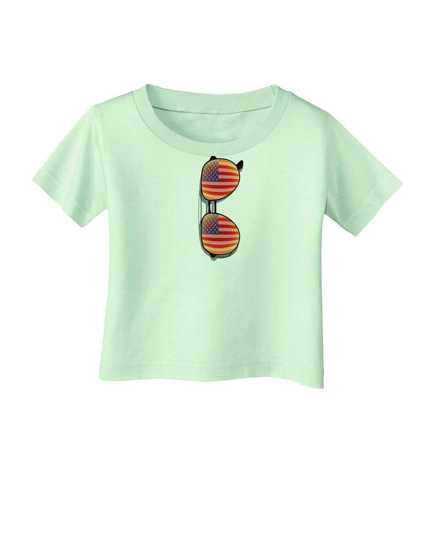 Red American Flag Aviator Sunglasses Infant T-Shirt-Infant T-Shirt-TooLoud-Light-Green-06-Months-Davson Sales